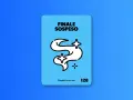 Carta "Finale Sospeso" con un simbolo stilizzato e stelle, numero 128. Perfetta per una web series avvincente.