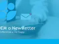 DEM, acronimo di Direct Email Marketing, confrontato con le newsletter. Icone di buste con notifiche.