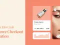 Ottimizzazione per un fast checkout: un siero in crema da 69$ con recensioni positive e un grafico di vendita.