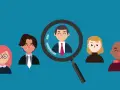 Ingrandimento di un uomo in giacca e cravatta, parte di una **single customer view** che analizza un gruppo di persone.