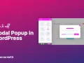 Guida per aggiungere notifiche popup in WordPress. Interfaccia utente con elementi di design per creare finestre modali.