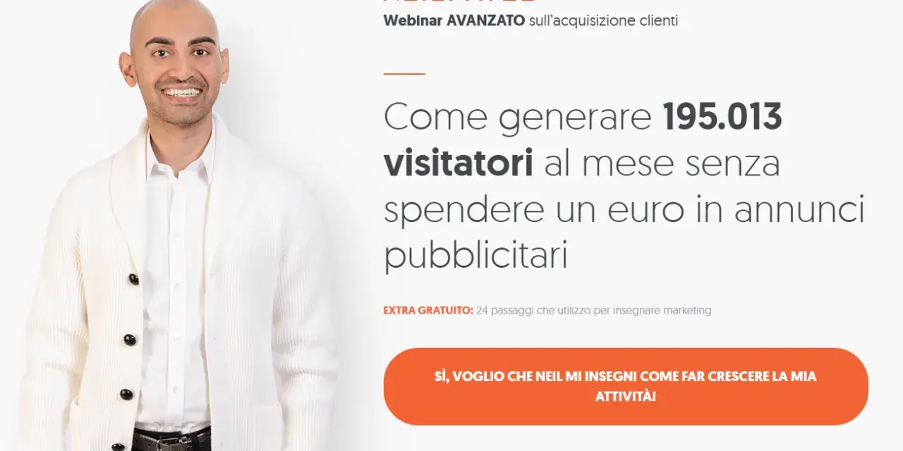 Neil Patel, esperto di marketing, mostra come generare 195.013 visitatori al mese senza spendere in pubblicità.