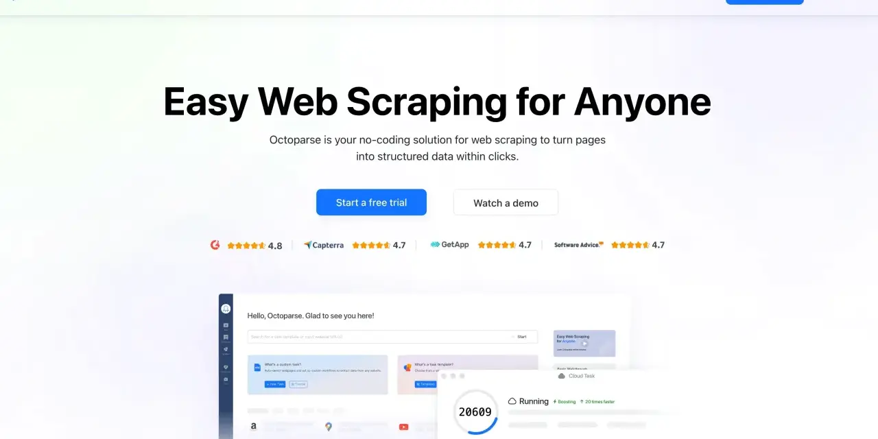 Octoparse: la tua soluzione di web scraping senza codice per trasformare pagine web in dati strutturati. Prova subito!
