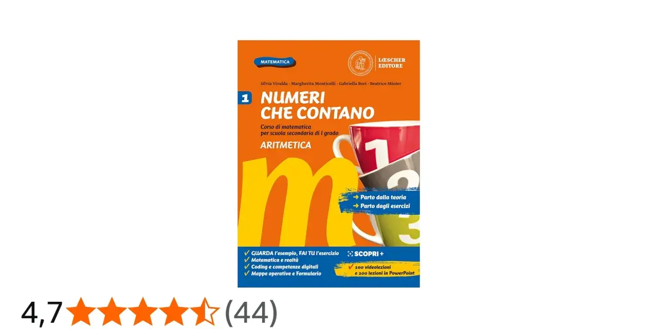 Copertina libro "I numeri che contano" per la scuola secondaria, con elementi grafici che richiamano le aziende digitali.
