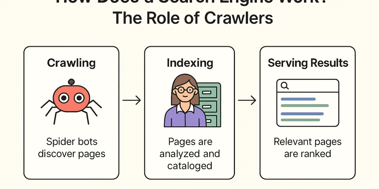 Il crawler serve a scoprire pagine web, che vengono poi analizzate e catalogate per fornire risultati pertinenti.