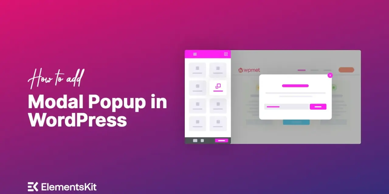 Guida per aggiungere notifiche popup in WordPress. Interfaccia utente con elementi di design per creare finestre modali.