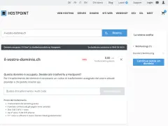 Pagina per il trasferimento di domini occupati. Inserisci il codice di trasferimento per completare i tempi trasferimento dominio.