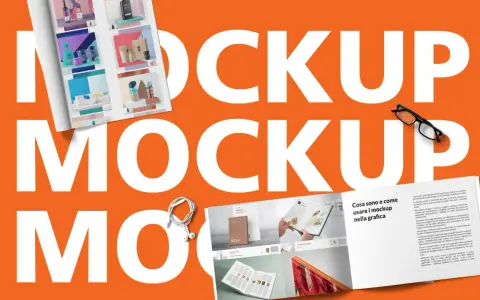 Il **mockup** è una rappresentazione grafica di un prodotto, utile per visualizzare loghi e design in modo realistico.