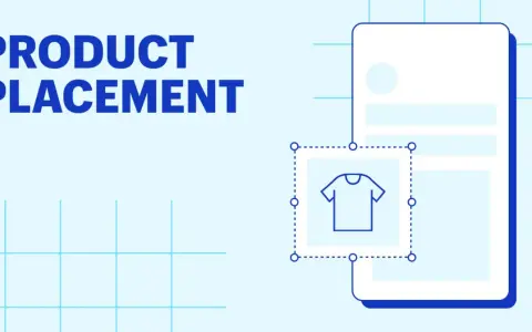 Il "product placement" è l'inserimento strategico di un prodotto in contenuti multimediali. Qui, una maglietta stilizzata è evidenziata su uno schermo.