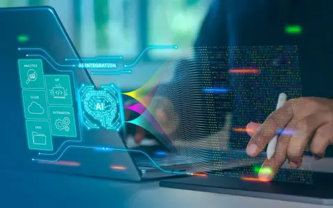 Integrazione AI per l'ecommerce: analytics, cloud, API e automazione guidano i dati verso un futuro digitale.