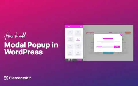 Guida per aggiungere notifiche popup in WordPress. Interfaccia utente con elementi di design per creare finestre modali.