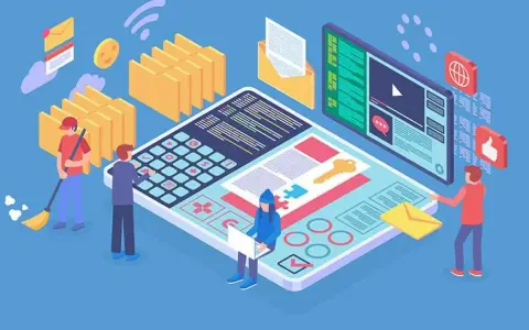 Persone lavorano su un grande schermo, organizzando file e contenuti per il **seo cms**.