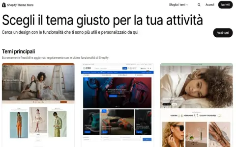 Scopri i temi per la tua attività Shopify: design moderni e funzionali per ogni esigenza.