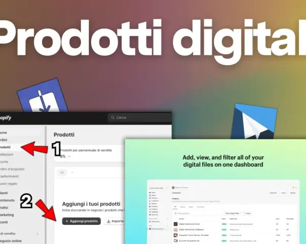 Gestisci i tuoi prodotti digitali su Shopify. Aggiungi, visualizza e filtra tutto in un unico dashboard.