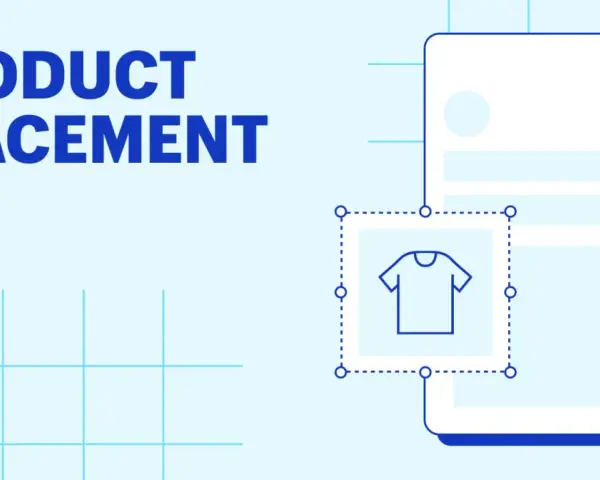 Il "product placement" è l'inserimento strategico di un prodotto in contenuti multimediali. Qui, una maglietta stilizzata è evidenziata su uno schermo.