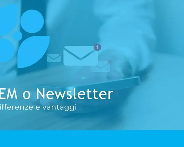 DEM, acronimo di Direct Email Marketing, confrontato con le newsletter. Icone di buste con notifiche.