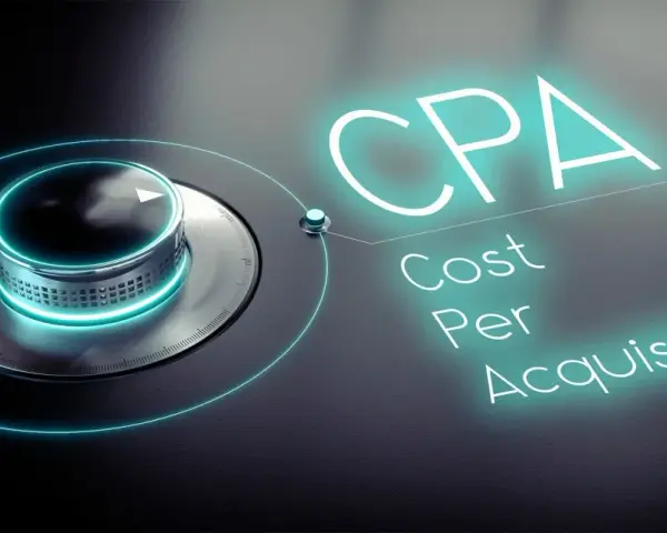 Manopola che regola il CPA (Cost Per Acquisition). Un'immagine che spiega cos'è il CPA, il costo per acquisizione di un cliente.