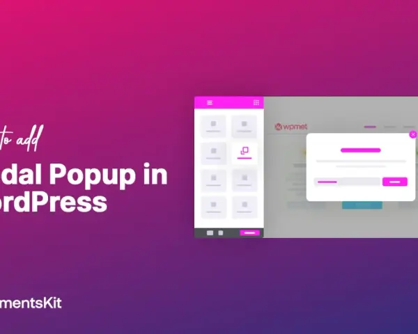 Guida per aggiungere notifiche popup in WordPress. Interfaccia utente con elementi di design per creare finestre modali.