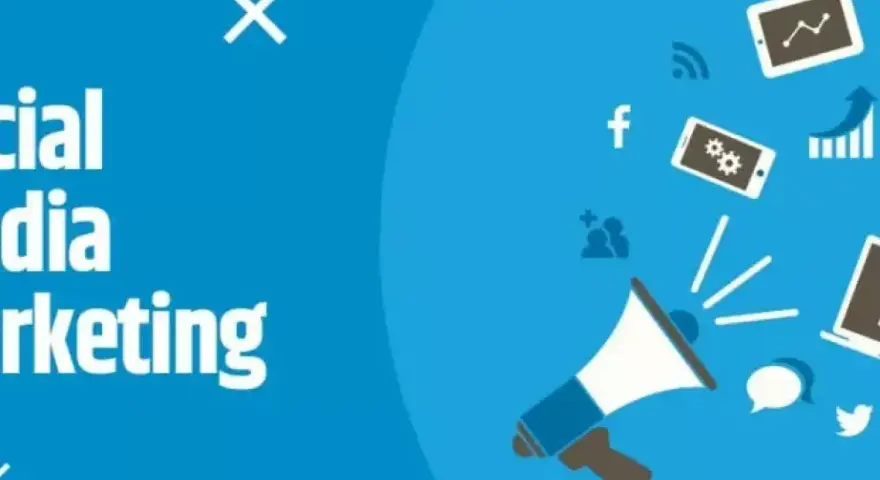 Un megafono diffonde icone di social media, dispositivi e grafici. Scopri cosa fa il social media marketing per la tua attività.