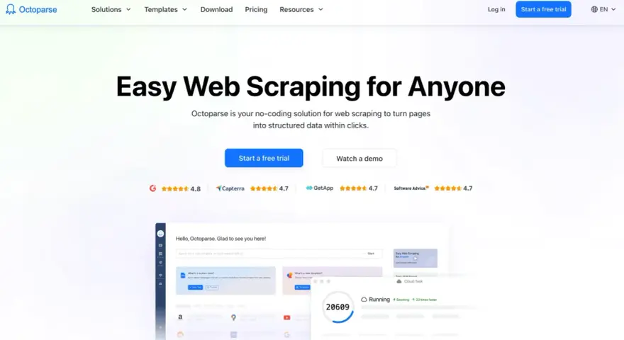 Octoparse: la tua soluzione di web scraping senza codice per trasformare pagine web in dati strutturati. Prova subito!