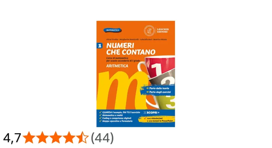 Copertina libro "I numeri che contano" per la scuola secondaria, con elementi grafici che richiamano le aziende digitali.