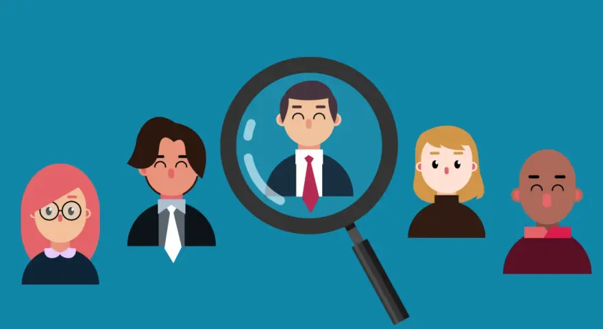 Ingrandimento di un uomo in giacca e cravatta, parte di una **single customer view** che analizza un gruppo di persone.