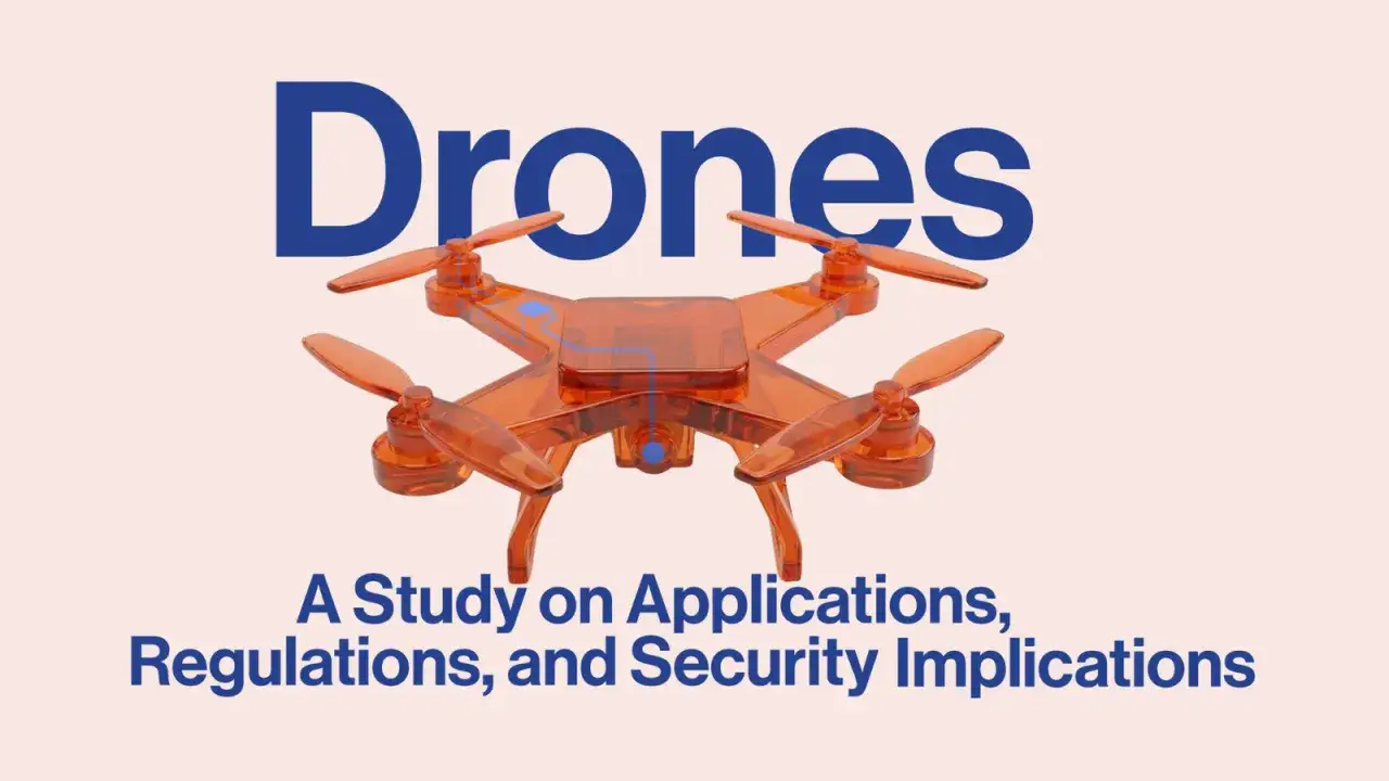 Un drone arancione trasparente, con la scritta 