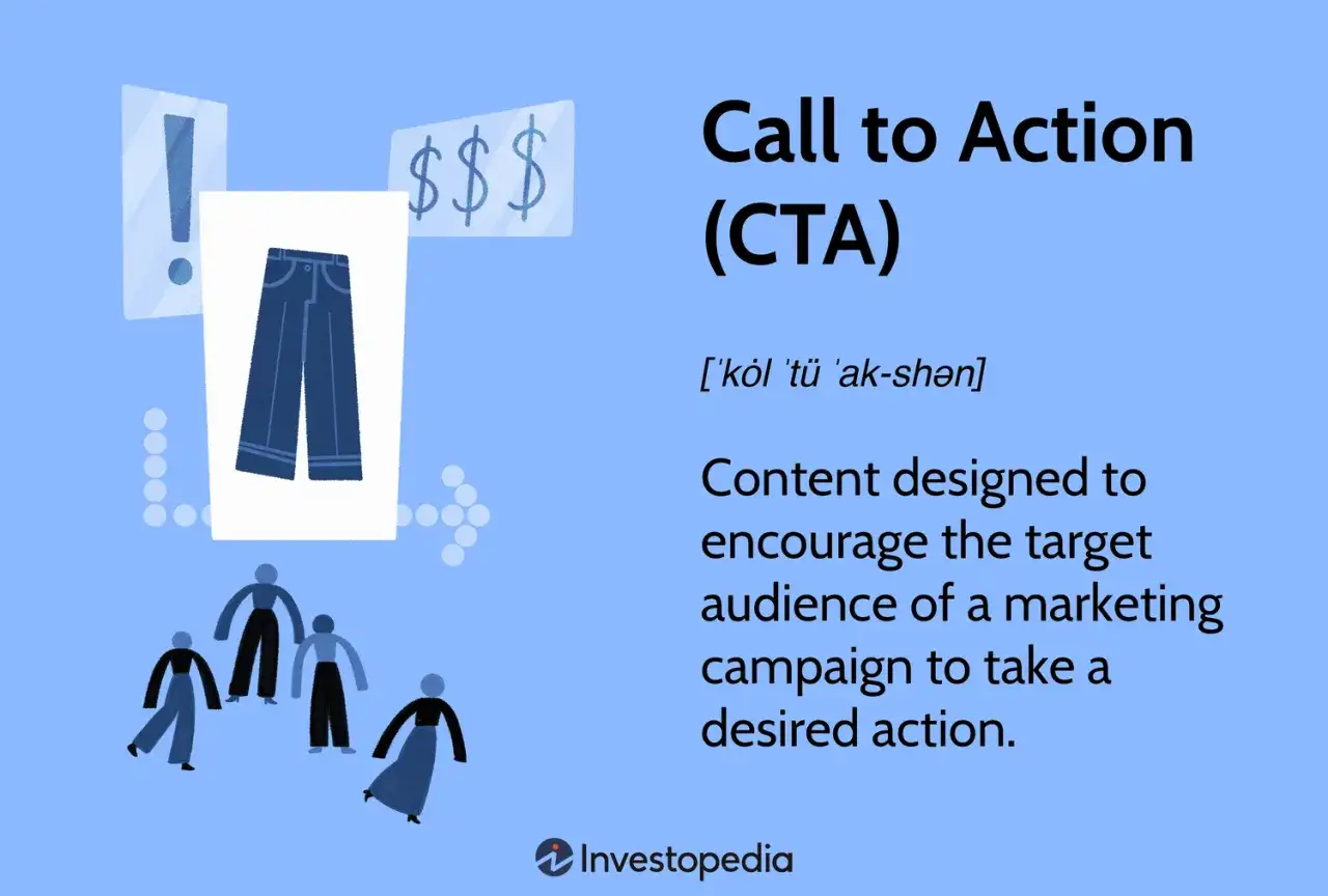 Il significato di CTA (Call to Action) è un invito all'azione, come l'acquisto di jeans, per stimolare il pubblico.